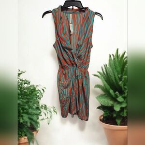 Peppermint Teal and Orange Striped Dress